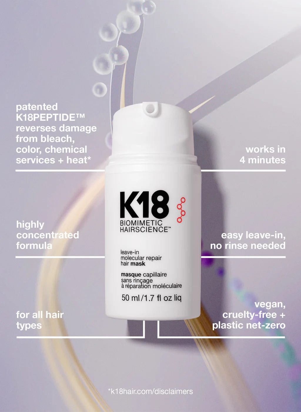 Buy Original K18 Biomimetic Hairscience Leave-in Molecular Repair Hair Mask 50ml - Online at Best Price in Pakistan